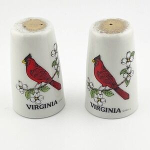 Vintage New Virginia Red Cardinal Salt & Pepper‎ Shakers
